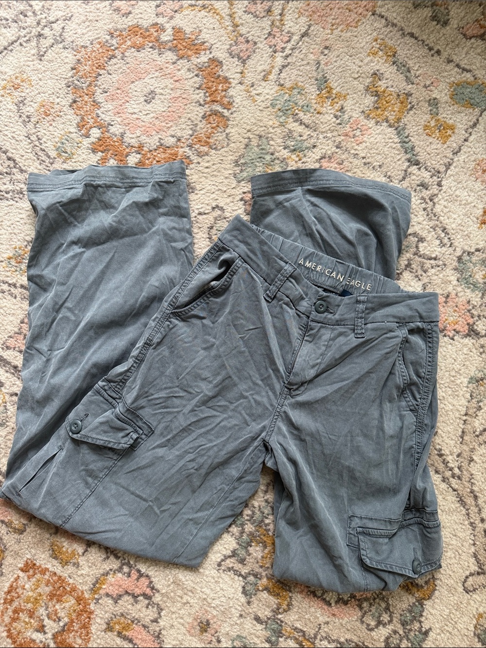 American Eagle Outfitters Men's Slate Gray Cargo Pants